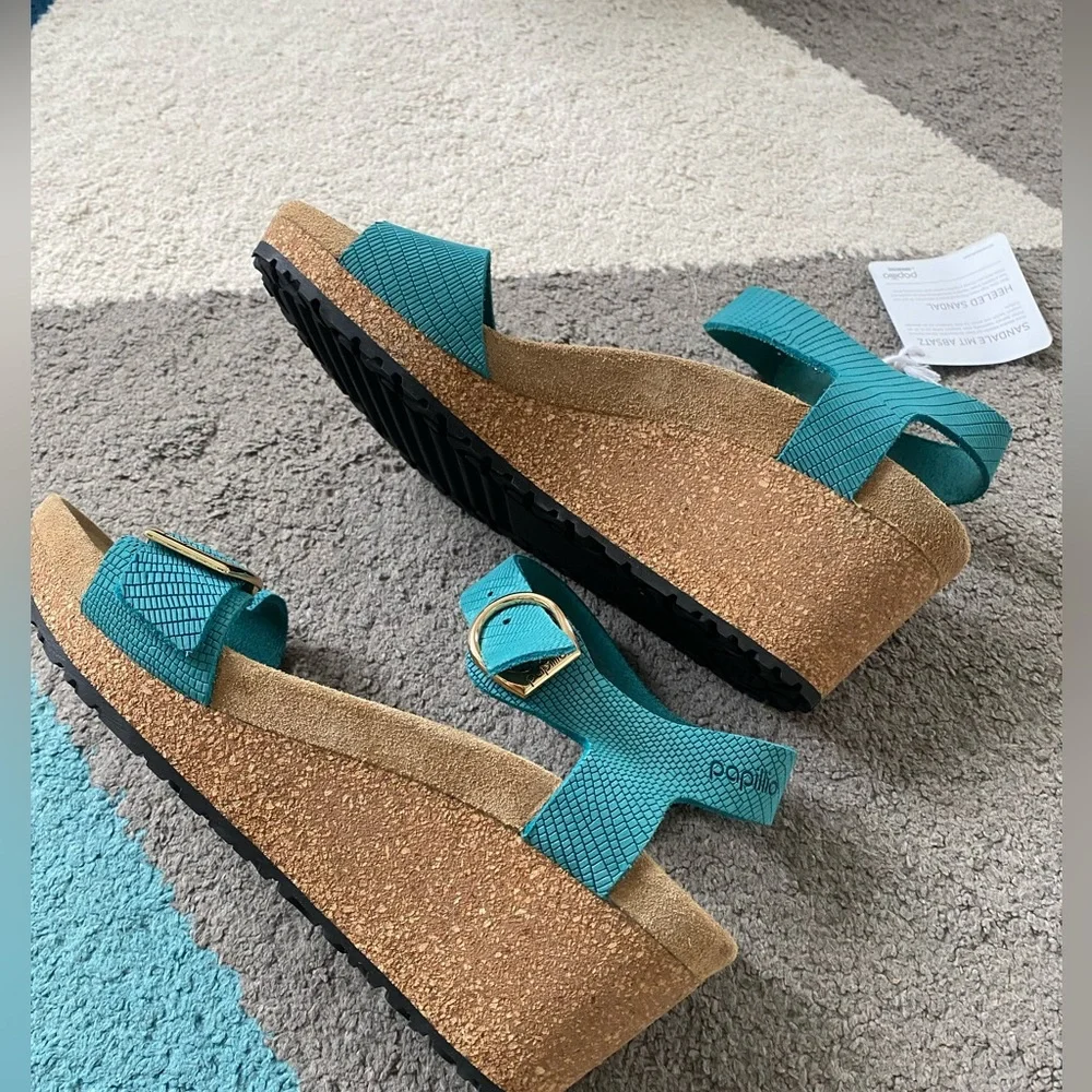 BIRKENSTOCK SOLEY NUBUCK Papillio Turquoise Bay - Picture 6 of 7